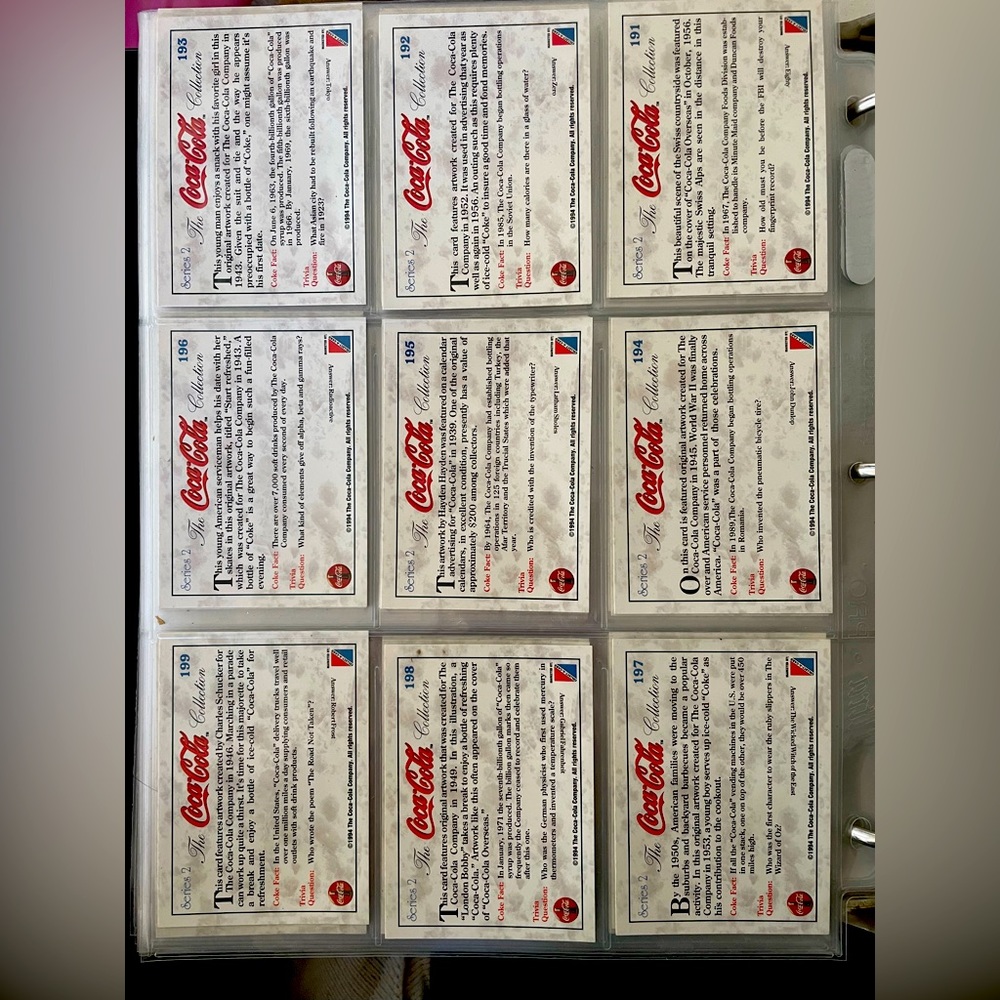 Coca cola Series 2 collect cards 101-199 + checklist card